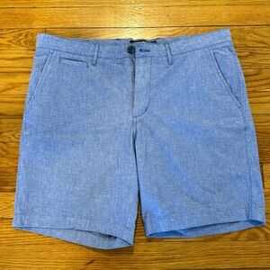 Nordstrom Cotton Stretch Chambray Shorts - Slim Fit 36” Waist - Light Blue